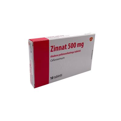 ZINNAT ÕHUKE POLÜMEERKATTEGA TBL 500MG N10