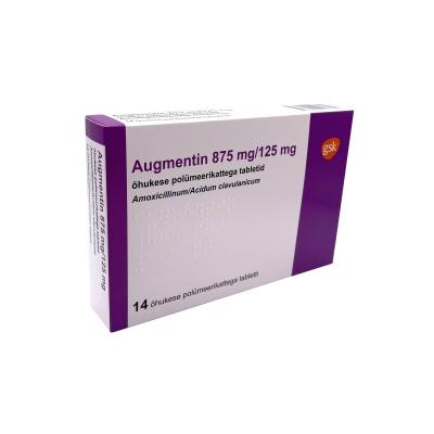 AUGMENTIN ÕHUKE POLÜMEERKATTEGA TBL 875MG+125MG N14, (TML)
