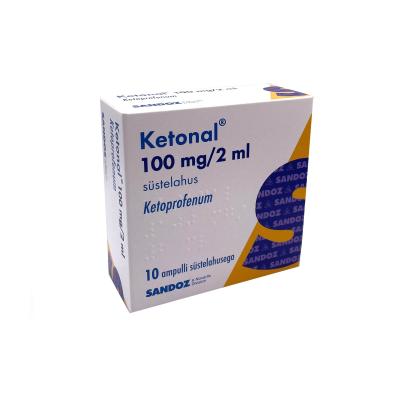 KETONAL 100 MG/2ML SÜSTELAHUS 50MG 1ML 2ML N10, (TML)