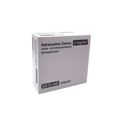 ADRENALINE DEMO SÜSTE-/INFUSIOONILAHUS 1MG 1ML 1ML N10, (TML)