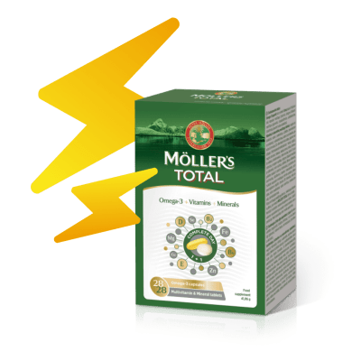 MÖLLER'S TOTAL KALAÕLI KAPSLID + MULTIVITAMIINI TBL N28+N28