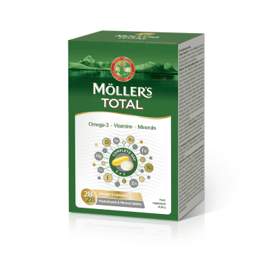 MÖLLER'S TOTAL KALAÕLI KAPSLID + MULTIVITAMIINI TBL N28+N28