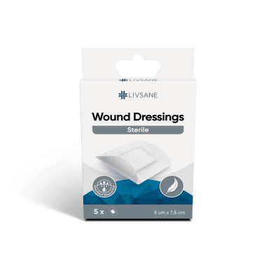 LIVSANE HAAVAPLAASTER 5X7,5CM STERIILNE VALGE N5