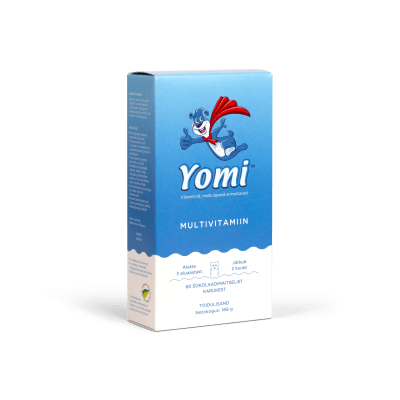 YOMI MULTIVITAMIIN ŠOKOLAADIMAITSELINE NÄRIMISTABLETID N60