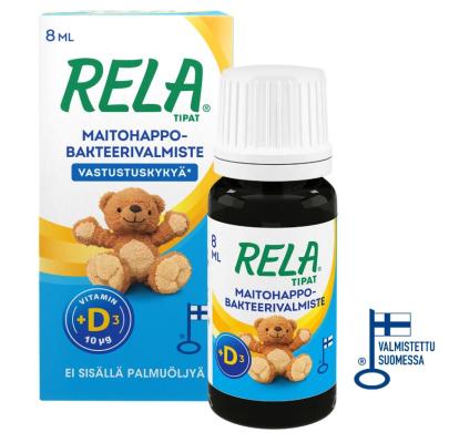RELA PROBIOOTILISED TILGAD + VITAMIIN D3 8ML