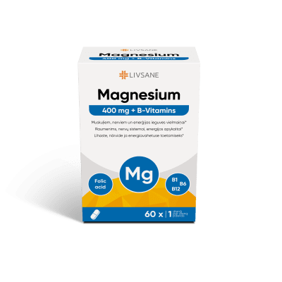 LIVSANE MAGNEESIUM 400 + B-VITAMIINID TBL N60