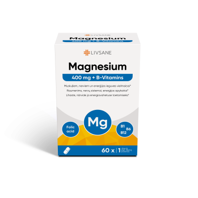 LIVSANE MAGNEESIUM 400 + B-VITAMIINID TBL N60