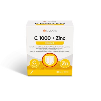 LIVSANE VITAMIIN C 1000 + TSINK DIREKT PULBER N30