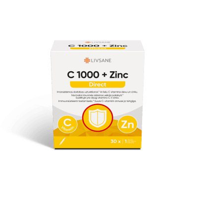 LIVSANE VITAMIIN C 1000 + TSINK DIREKT PULBER N30