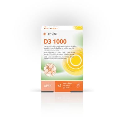 LIVSANE VITAMIIN D PEHMEKAPSLID 1000IU N60