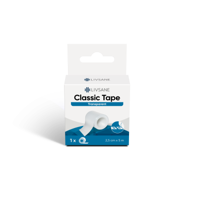 LIVSANE RULLPLAASTER CLASSIC 2,5CMX5M VALGE REBITAV