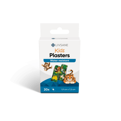 LIVSANE PLAASTER LOOMADEGA LASTELE 2 ERINEVAT 19X72MM N20