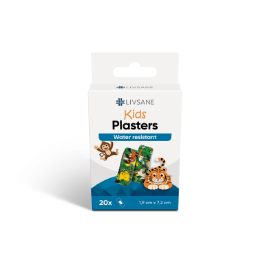 LIVSANE PLAASTER LOOMADEGA LASTELE 2 ERINEVAT 19X72MM N20