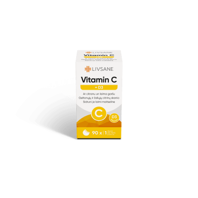 LIVSANE VITAMIIN C+D NÄRIMISTBL SIDRUNI N90