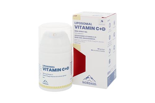 NORDAID LIPOSOOMNE VITAMIIN C+D SPREI GEEL 1000MG+75MCG 50ML