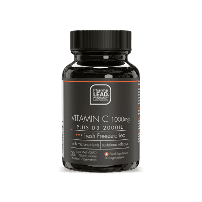 Pharma Lead vitamiin C + D3 1000mg+2000IU lahustuvad tbl N30