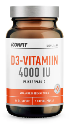 ICONFIT VITAMIIN D3 PÄIKESEPÄRLID 4000IU N90