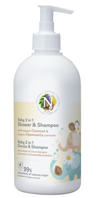 NATURAL BABY 2IN1 PESUGEEL+ SHAMPOON KOOKOSE JA KUMMELI EKSTRAKTIDEGA 500ML