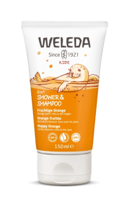 WELEDA APELSINI 2IN1 ŠAMPOON+DUŠIKREEM LASTELE 150ML