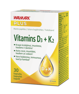 WALMARK VITAMIIN D3+K2 KAPSLID 4000IU/80MCG N30
