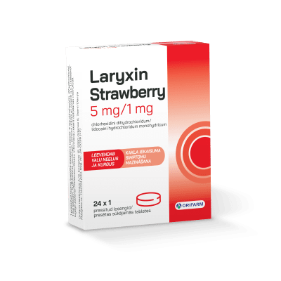 LARYXIN STRAWBERRY PRESSITUD LOSENG 5MG+1MG N24
