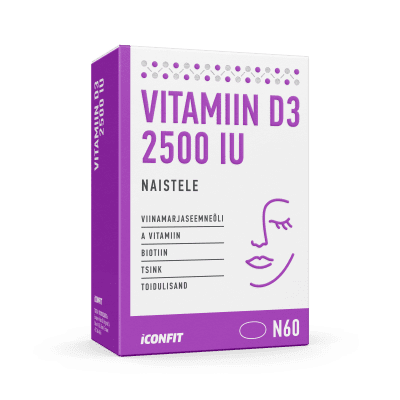 ICONFIT VITAMIIN D3 NAISTELE ÕLIKAPSLID 2500IU N60