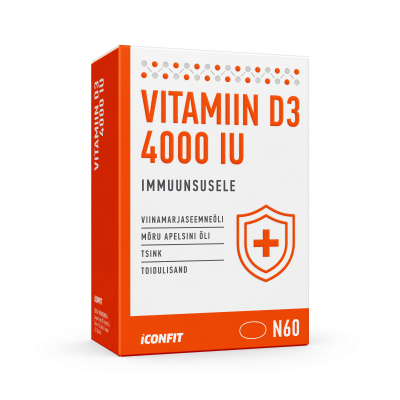 ICONFIT VITAMIIN D3 IMMUUNSUSELE ÕLIKAPSLID 4000IU N60