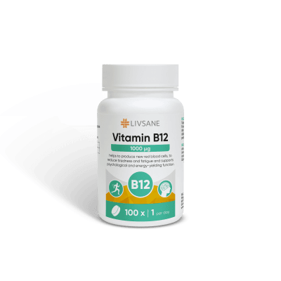 LIVSANE VITAMIIN B12 TBL 1000MCG N100