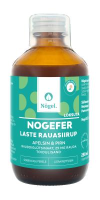 NÕGEL NOGEFER RAUASIIRUP APELSINI/PIRNI LASTELE 25MG/10ML 250ML