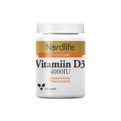 NORDLIFE VITAMIIN D3 KAPSLID 4000IU N100