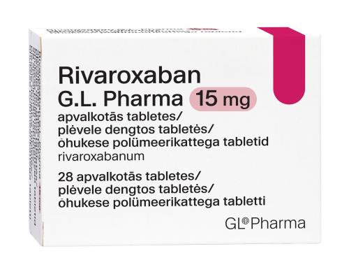 RIVAROXABAN G.L. PHARMA ÕHUK. POLÜM.KAT. TBL 15MG N28