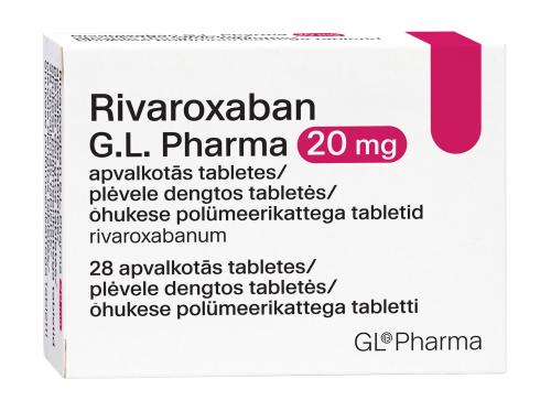 RIVAROXABAN G.L. PHARMA ÕHUK. POLÜM.KAT. TBL 20MG N28