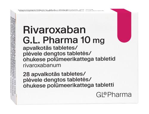 RIVAROXABAN G.L. PHARMA ÕHUK. POLÜM.KAT. TBL 10MG N28