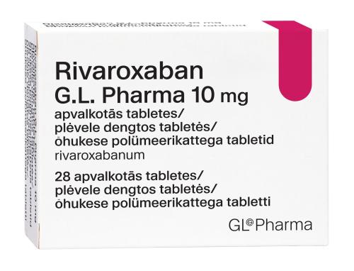 RIVAROXABAN G.L. PHARMA ÕHUK. POLÜM.KAT. TBL 10MG N28