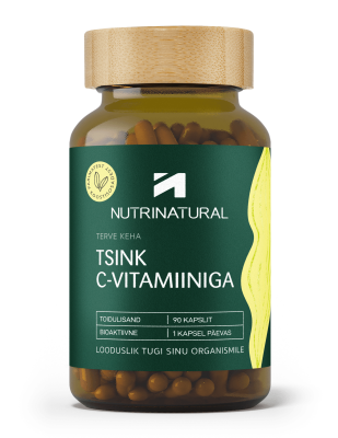 NUTRINATURAL TSINK C-VITAMIINIGA KAPSLID N90