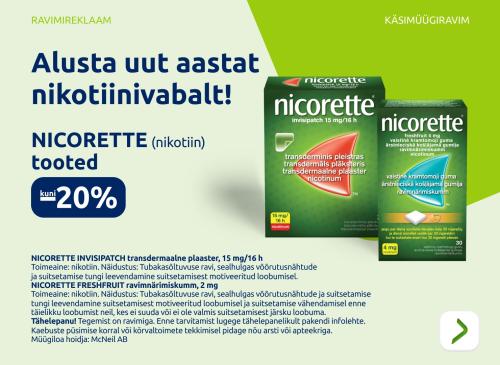 Nicorette tooted kuni -20%