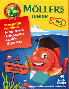 MÖLLER'S JUNIOR GEEL KALAKESED MAASIKAMAITSELISED N45