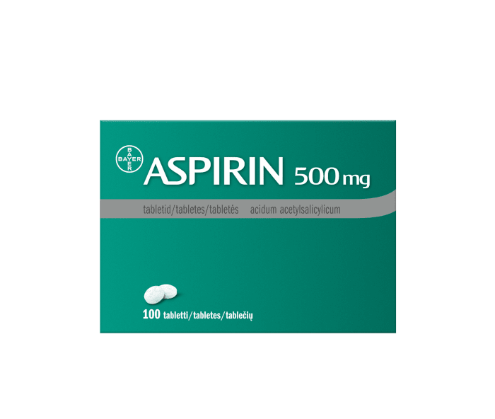 ASPIRIN TBL 500MG N100 BENU Veebiapteek