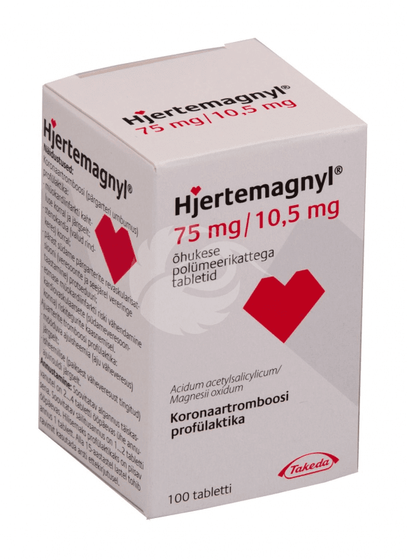 HJERTEMAGNYL ÕHUKE POLÜMEERKATTEGA TBL 75MG+10.5MG N100