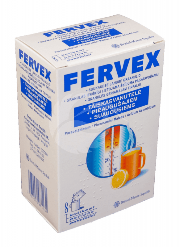 FERVEX SUUKAUDNE LAHUSE GRAANULID 500MG+25MG+200MG N8