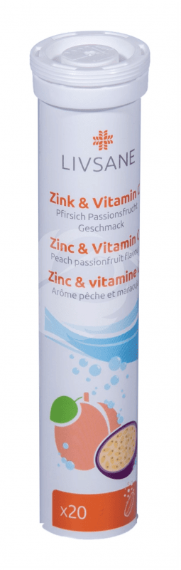 LIVSANE VITAMIIN C+TSINK LAHUSTUV TBL VIRSIKU N20