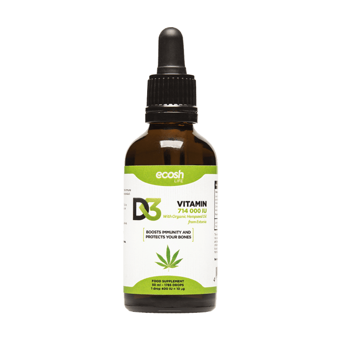 ECOSH D3 VITAMIIN D TILGAD 400IU/TILGAS KANEPIÕLIGA 50ML