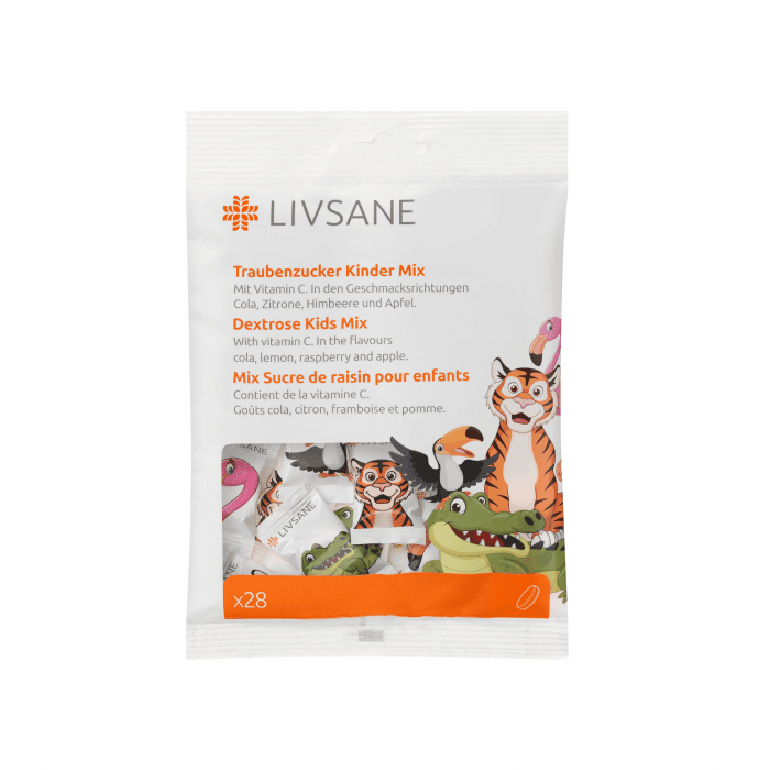LIVSANE GLÜKOOSI NÄRIMISTABLETID MIX VITAMIIN C-GA LASTELE N28
