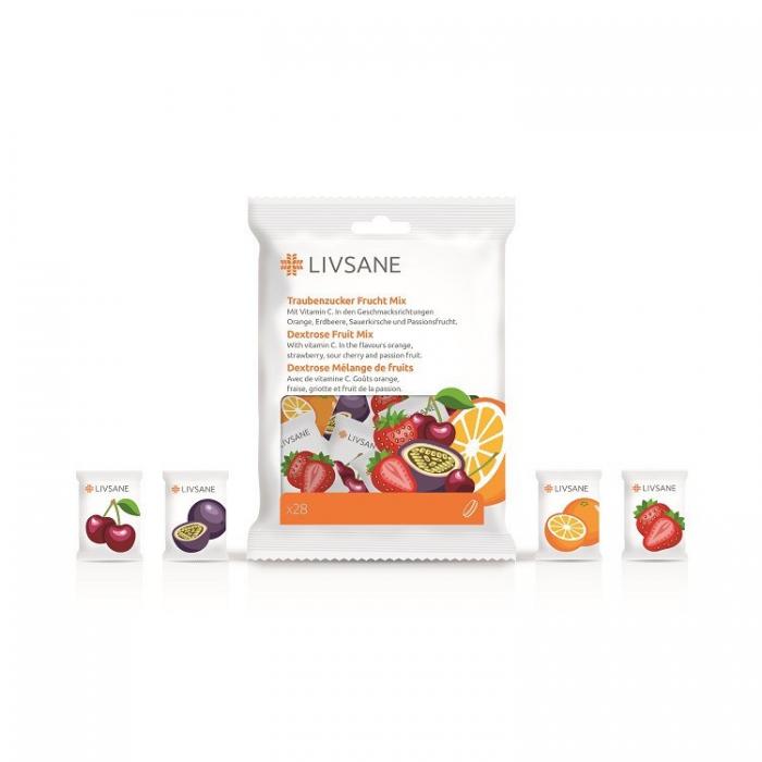 LIVSANE GLÜKOOSI NÄRIMISTABLETID VITAMIIN C-GA MIX PUUVILJA N28