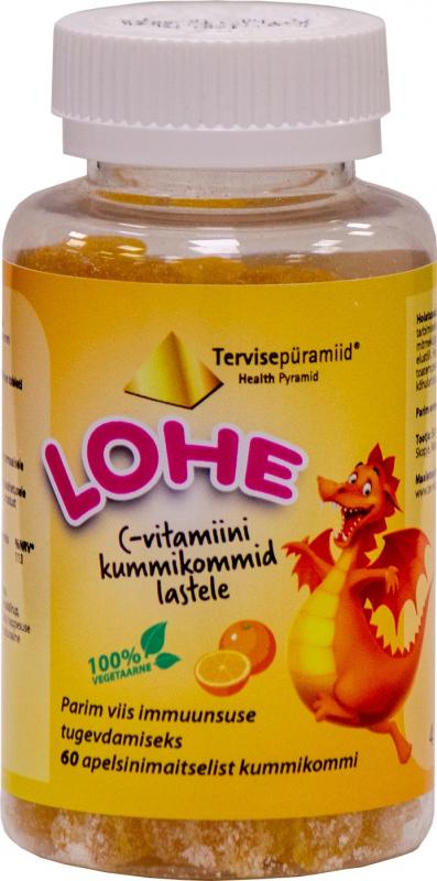 TERVISEPÜRAMIID LOHE VITAMIIN C KUMMIKOMMID N60