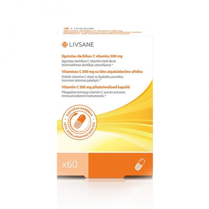 LIVSANE VITAMIIN C PIKATOIMELINE KAPSEL 500MG N60