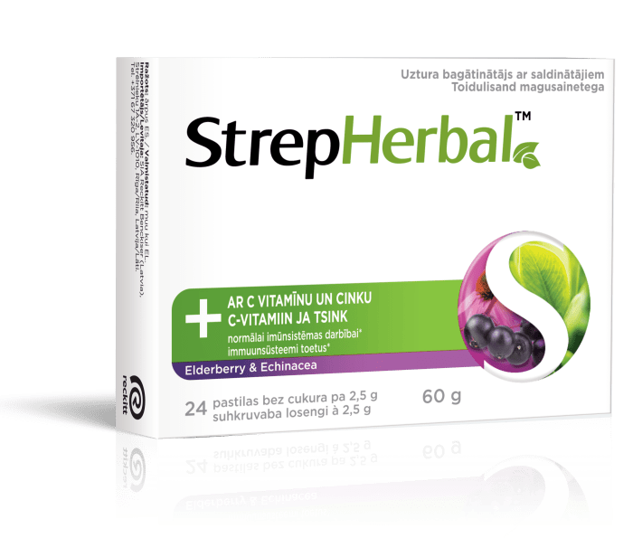 STREPHERBAL  LOSENG C-VITAMIIN+TSINK N24