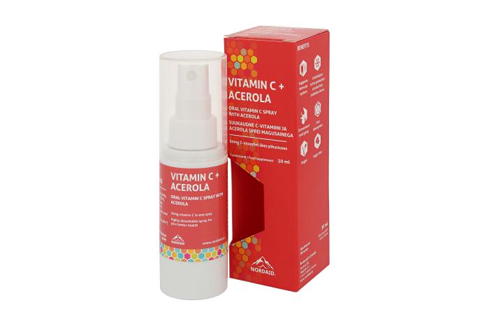 NORDAID VITAMIIN C+ACEROLA SUUKAUDNE SPREI 50MG 30ML