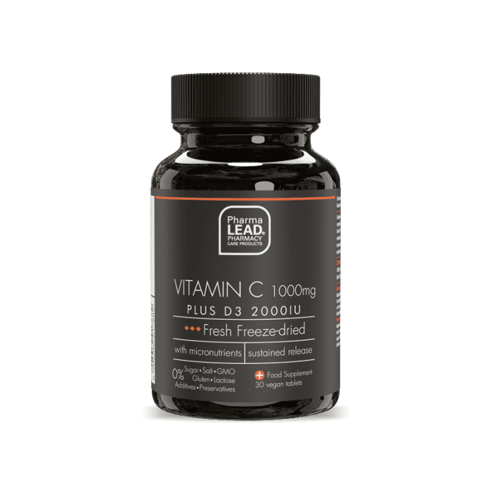 Pharma Lead vitamiin C + D3 1000mg+2000IU lahustuvad tbl N30