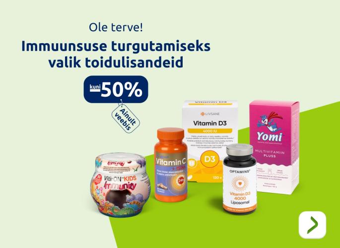 Immuunsuse turgutamiseks valik toidulisandeid kuni -50%